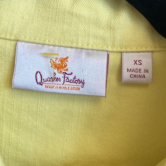 Quacker Factory XS yellow denim jacket silver rhinestone sparkle shine - Picture 4 of 7